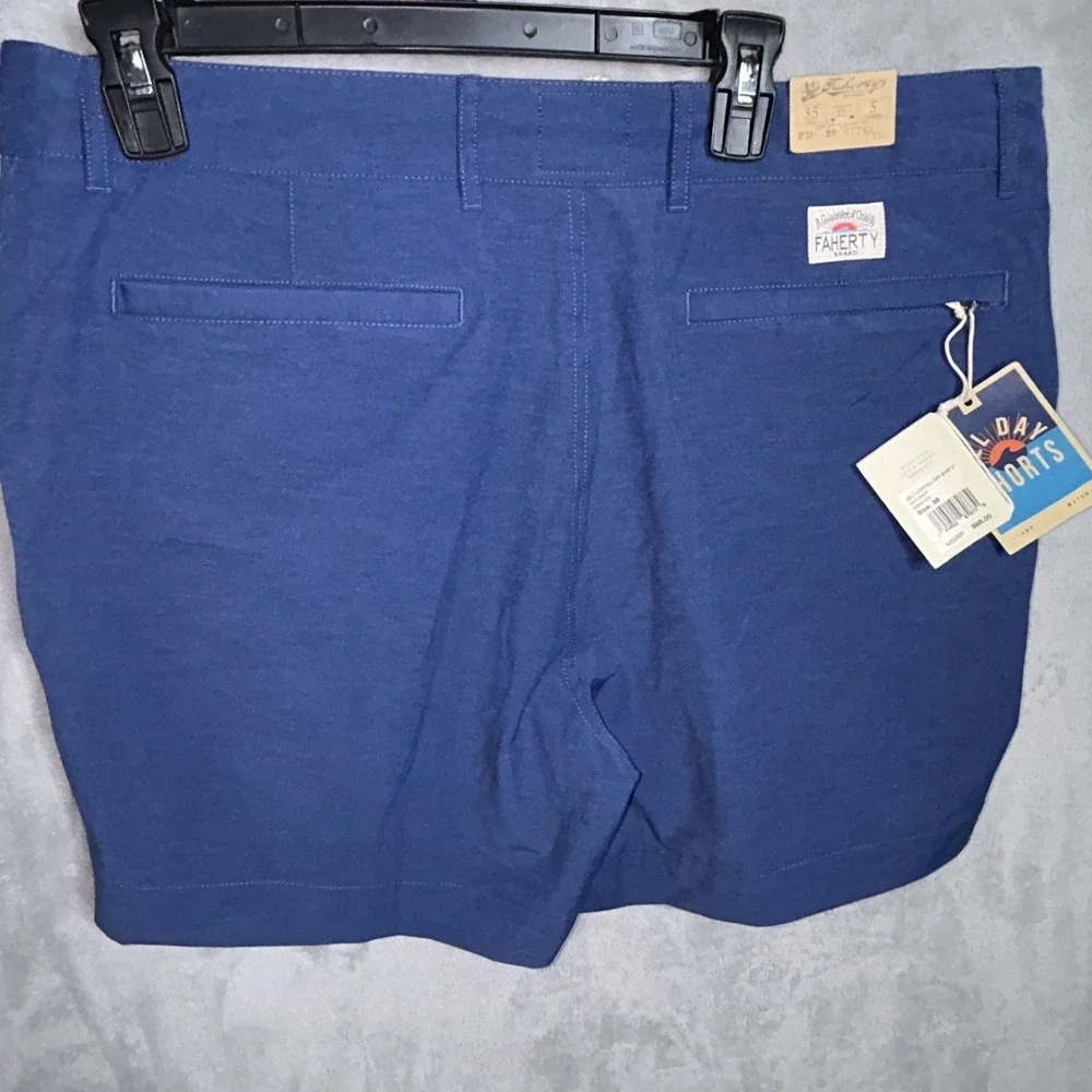 Faherty Belt Loop All Day Shorts 5 blue Mens Size 35 NWT $98